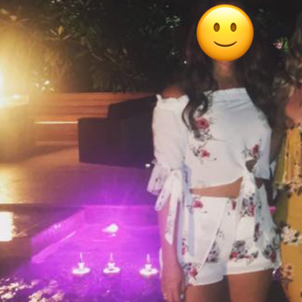 Missguided Two Piece White Floral Set